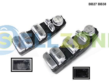 Ασημένιος διακόπτης ηλεκτρικού παραθύρου BMW G20 G30 G31 G01 G02  - BB27 / BB38